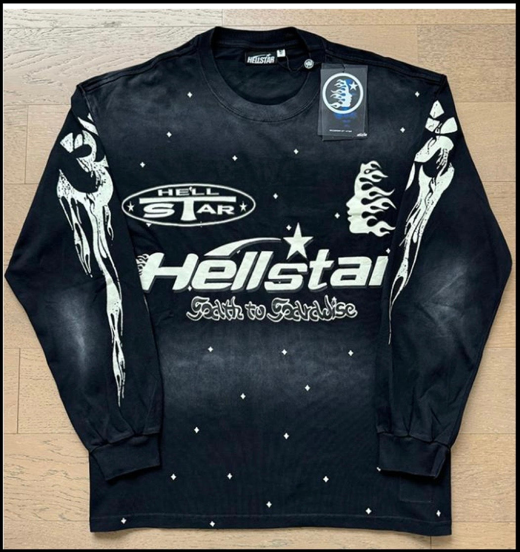 Hellstar Flare Black Flame long sleeve T-shirt.